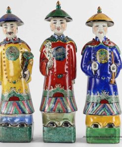 RZKC05 Colorful royal set of 3 emperors ceramic figurines