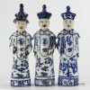 RZKC16 Medium size old style set of 3 blue and white emperors ceramic figurines