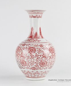 RZKD02 red painting floral pattern ceramic vase