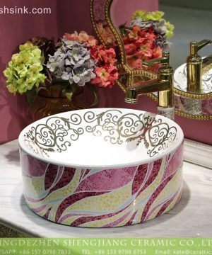 LT-2018-BL3I1326 Decorative Counter Top Colored Caremic Bathroom Sinks Wash Basin