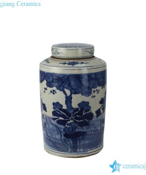 RZKT02-AB Shengjiang factory direct hand painted antique finish exhibition hotel storage stoneware jar