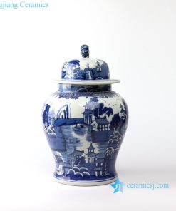 water town ceramic jar