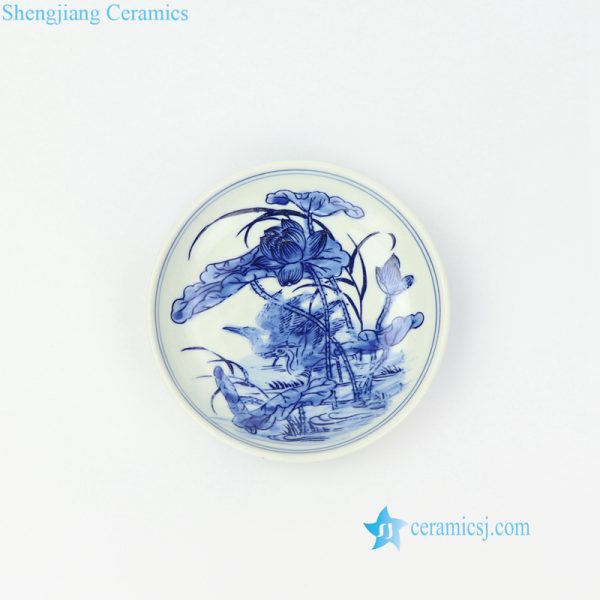 wild duck in lotus pond ceramic plate