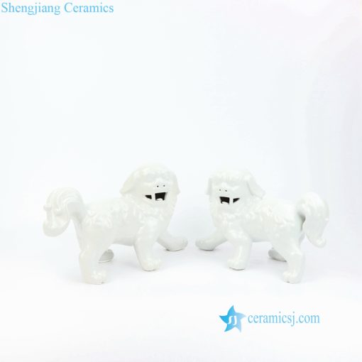 all white ceramic foo dog fugurine
