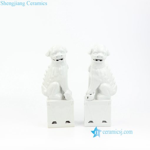 White dog porcelain figurine