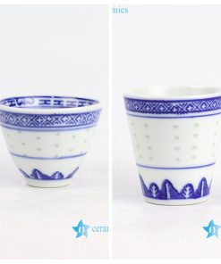 rice pattern blue and white cup