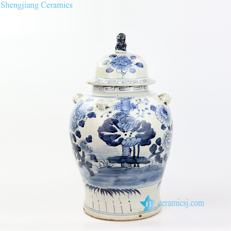 lotus ceramic jar