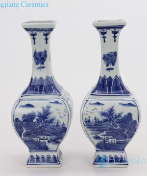 Jingdezhen blue and white ceramic vase front view