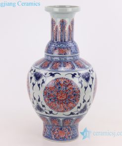 Blue and white traditional vase deoration  front view