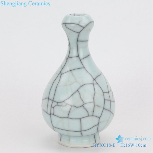 Garlic bottle crack glaze ceramic vase  front view