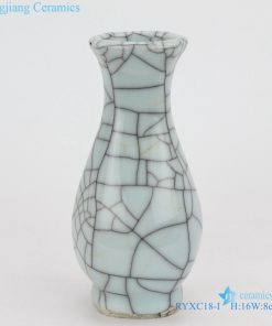 Six - sided flat pot vase color glaze vase pottery