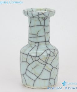 Longquan celadon  crack glaze iron vase front view
