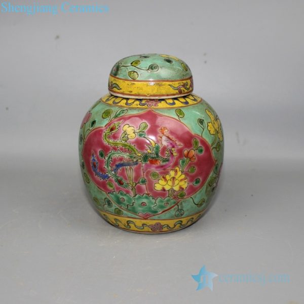 Beautiful traditional color glaze  jar front view 