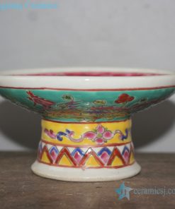Multicolor chinese style fruit plate side view