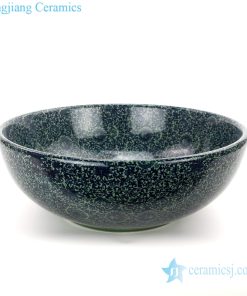 Green color glaze porcelain bowl front view
