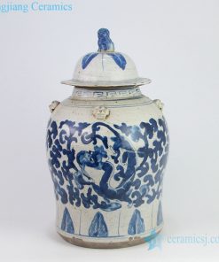 Ancient chinese general pot front view