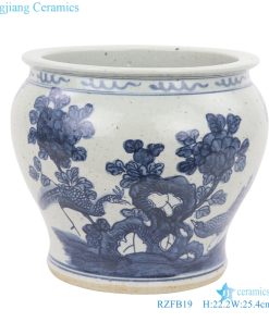 Reproduction chinese style ceramic vat  front view