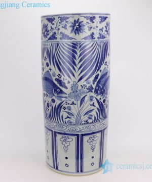 Jingdezhen archaize  umbrella stand fish pattern