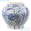 fish algal pattern tank  hand made porcelain  front view