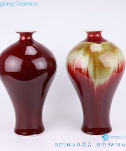 Red and yellow color glaz archaize ceramic