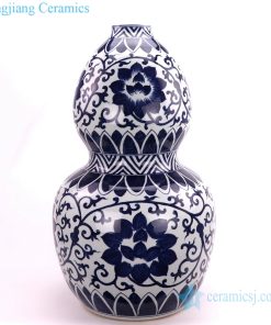 Lotus gourd-shaped ceramic vase front view