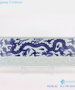 Rectangular tea tray chinese style  dragon pattern