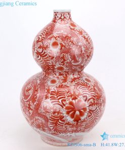 Flowers Kowloon print large bottle gourd front view