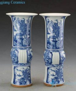 Hand-painted  landscape ceramic vases color glaze