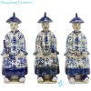 Archaize blue and white statue decoration front view