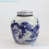 Beautiful blue and white porcelain teapot front view