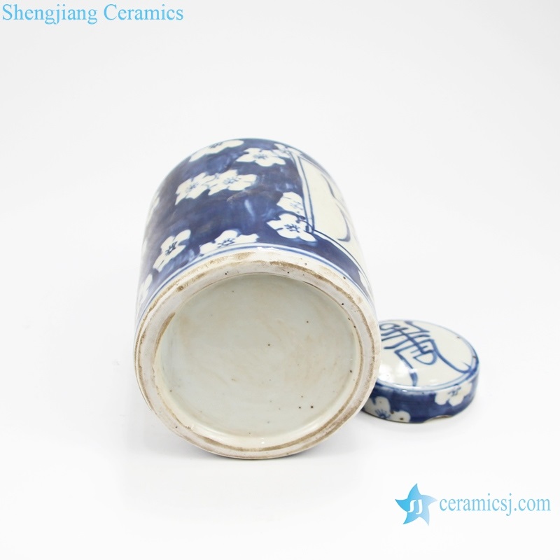 Chinese style storage ceramic tank bottom view