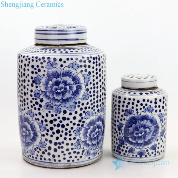 Fantasy peony design tea pot storage tank