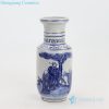 Blue-and-white hand-colored glaze vases front view