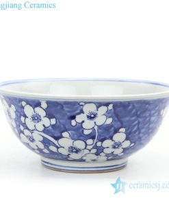Chinese exquisite wintersweet ceramic bowl front view