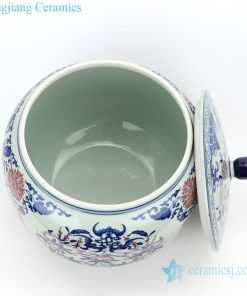 Chinese blue and white porcelain tea pot inside  view