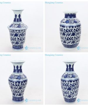 Traditional hand-painted  blue and white porcelain vases