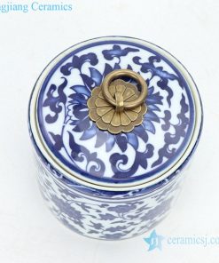 Jingdezhen  antique ceramic tea cylinder top view
