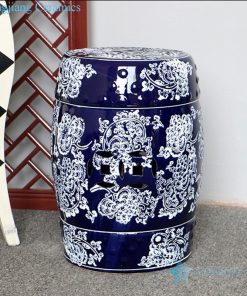 Archaize deep blue Chinese style porcelain stool