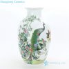 Peacock pattern chinese ceramic vase front view