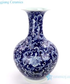 ancient lots pattern porcelain vase front view