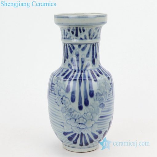 Flower pattern color glaze ceramic vase