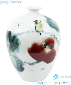 antique color glaze porcelain bird and flower detail