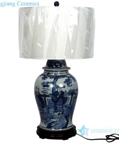 Figure pattern archaized porcelain lamp front view