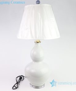 Gourd shape white ceramic lamp front view