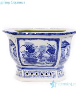 high quality ceramic flower pot with flower and bird design