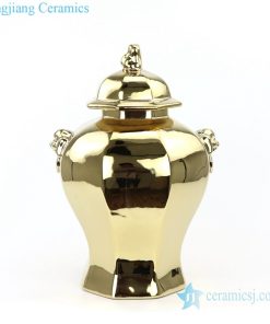 unique giled ceramic storage jar