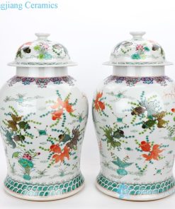multicolor fish ceramic jar
