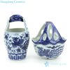 blue and white ceramic with unique shape vase