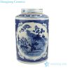 antique blue and white ceramic tea jar