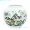 Pastel freehand landscape ceramic vases front view